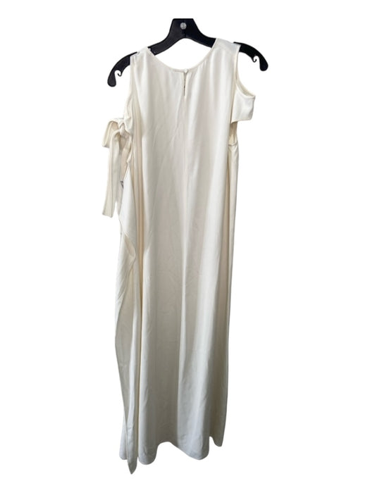 Helmut Lang Size M White Satin Sleeveless Solid Tie Detail Scoop neck Dress White / M