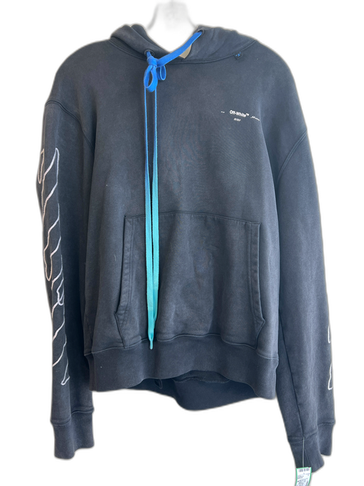 Off-White AS IS - General Wear washed black & blue Cotton ombre Hoodie Hoodie washed black & blue / M