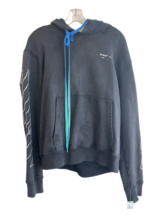 Off-White AS IS - General Wear washed black & blue Cotton ombre Hoodie Hoodie washed black & blue / M