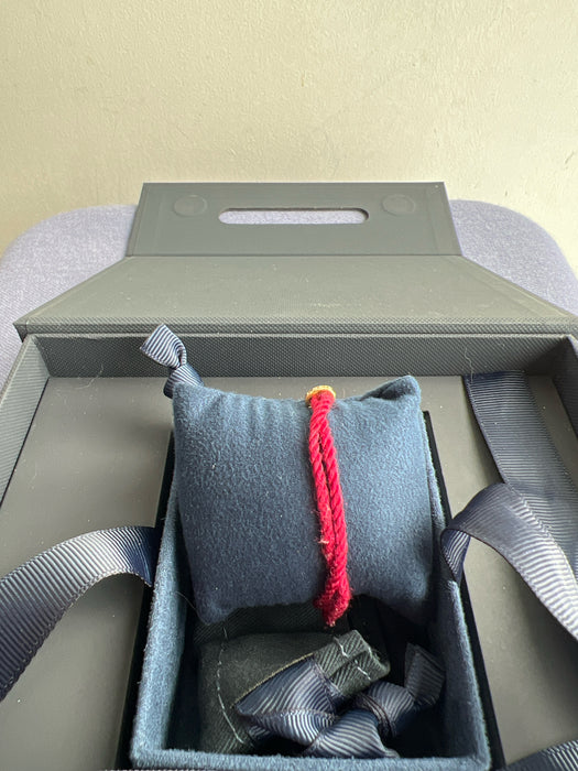 APM Monaco Red & Gold Nylon Cord 18k Gold Plated Adjustable Bracelet