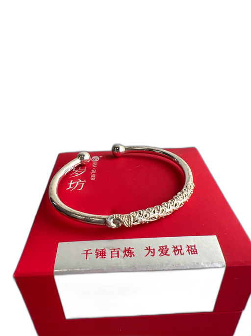 Pure S999 Silver Sterling Silver Filigree Open Bracelet Silver