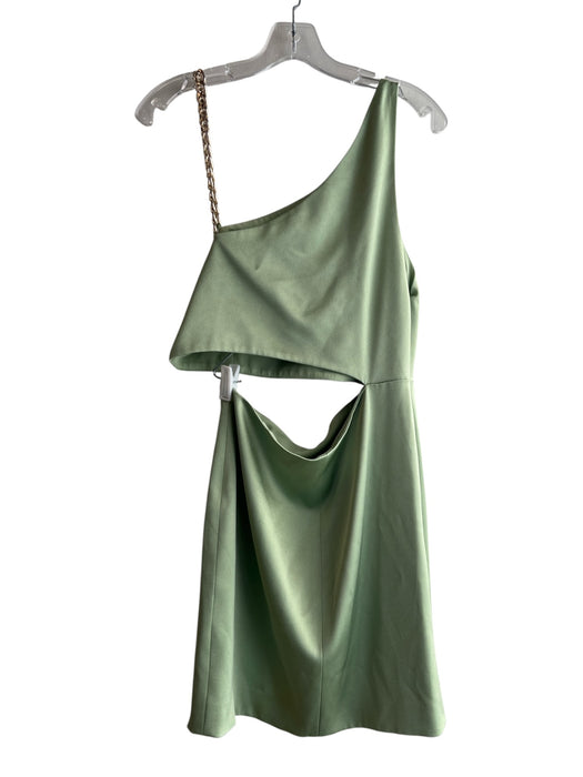 Alice & Olivia Size 10 Green Triacetate Blend Zip & Hook Closure Dress Green / 10