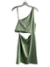 Alice & Olivia Size 10 Green Triacetate Blend Zip & Hook Closure Dress Green / 10