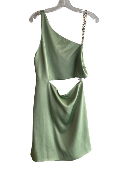 Alice & Olivia Size 10 Green Triacetate Blend Zip & Hook Closure Dress Green / 10