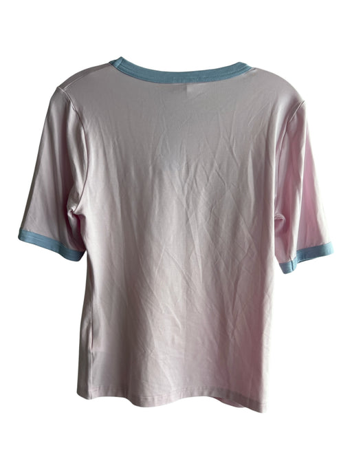 Ganni Size S Pink & Purple Lyocell Round Neck Logo Butterfly short sleeve Top Pink & Purple / S