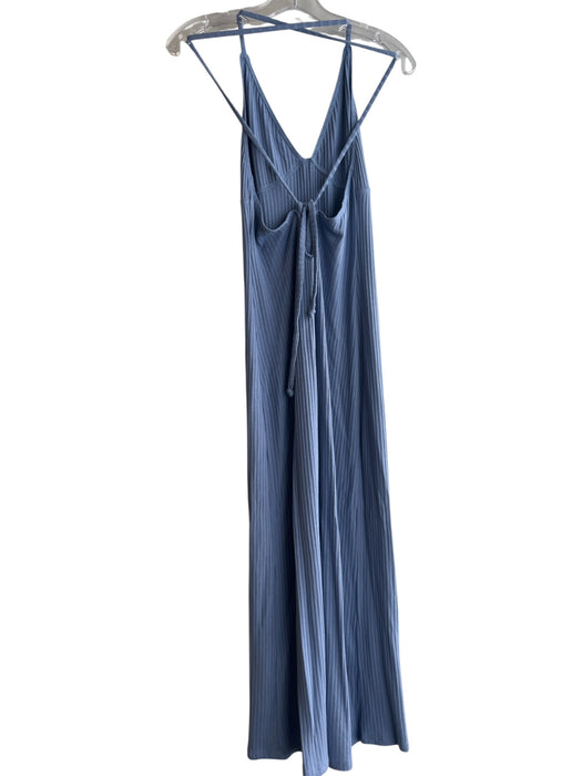 Reformation Size M Blue Tencel Ribbed Detail V Neck Spaghetti Strap Dress Blue / M