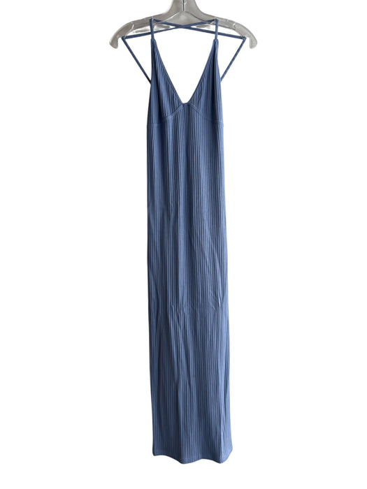 Reformation Size M Blue Tencel Ribbed Detail V Neck Spaghetti Strap Dress Blue / M