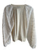 Tanya Taylor Size XS White Wool Long Sleeve Puff Sleeve Round Neck Knit Top White / XS