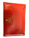 Prada Red Leather Gold hardware Square Card Holder Wallets Red