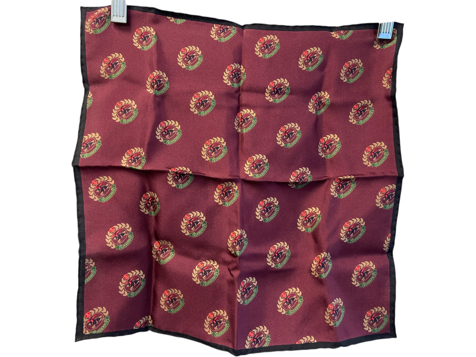 Burberry Red Wine Silk Square Burberry print Pocket Square scarf Red Wine / S