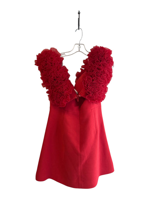 Sonya Moda Size XL Red Polyester Off Shoulder Rosette neckline Back Zip Dress Red / XL