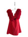 Sonya Moda Size XL Red Polyester Off Shoulder Rosette neckline Back Zip Dress Red / XL