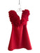 Sonya Moda Size XL Red Polyester Off Shoulder Rosette neckline Back Zip Dress Red / XL