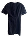 Sandro Size Est L Black Viscose & Linen V Neck Short Sleeve Ribbon Detail Dress Black / Est L