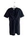 Sandro Size Est L Black Viscose & Linen V Neck Short Sleeve Ribbon Detail Dress Black / Est L