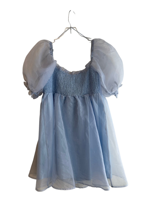 Altar'd State Size Small Baby Blue Polyester Off Shoulder Sheer Overlay Dress Baby Blue / Small