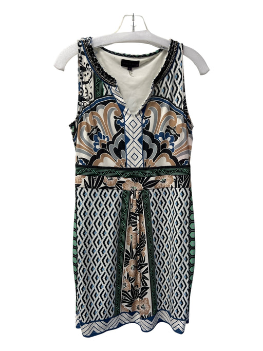 Hale Bob Size S Multi Polyester Sleeveless V Neck Embroidered Abstract Dress Multi / S