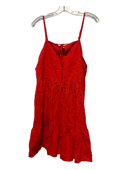 Self Contrast Size XS Red Cotton Blend Spaghetti Strap Polka Dot Dress Red / XS