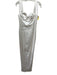 Sau Lee Size 8 Ivory Acetate & Viscose Sleeveless Leg Slit Dress Ivory / 8