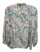 Alice + Olivia Size S blue, pink, multi Silk floral print V Neck Long Sleeve Top blue, pink, multi / S