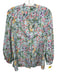 Alice + Olivia Size S blue, pink, multi Silk floral print V Neck Long Sleeve Top blue, pink, multi / S