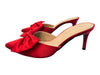 Journee Collection Shoe Size 9.5 Red textile upper Slip On Bow Detail Heels Red / 9.5