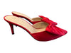 Journee Collection Shoe Size 9.5 Red textile upper Slip On Bow Detail Heels Red / 9.5