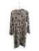 Natalie Martin Size M Cream, Black & Gray Silk Collarless Long Sleeve Dress Cream, Black & Gray / M