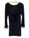 Jay Godfrey Size 8 Black Polyester & Spandex Feathers Solid Open Back Cowl Dress Black / 8