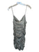 Zara Size S Gray Polyester Spaghetti Strap Gathered Dress Gray / S