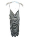 Zara Size S Gray Polyester Spaghetti Strap Gathered Dress Gray / S