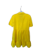 Zara Size S Yellow Linen Blend Short Sleeve Collar V Neck Dress Yellow / S