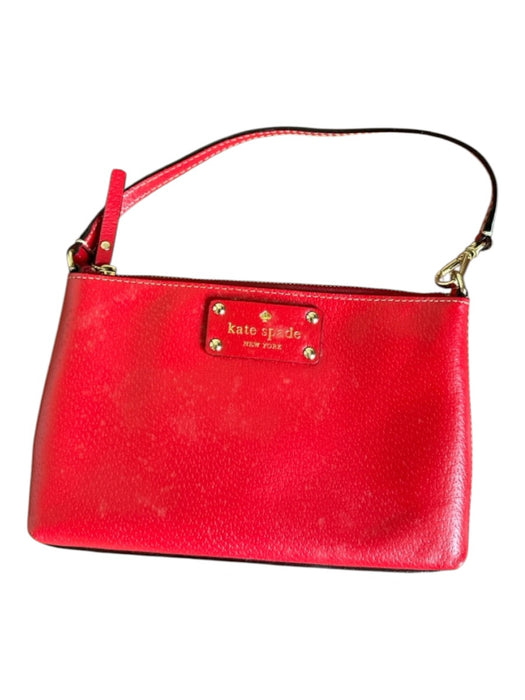 Kate Spade Red Leather Zipper Inside Pocket Shoulder Bag Purse Red / Mini