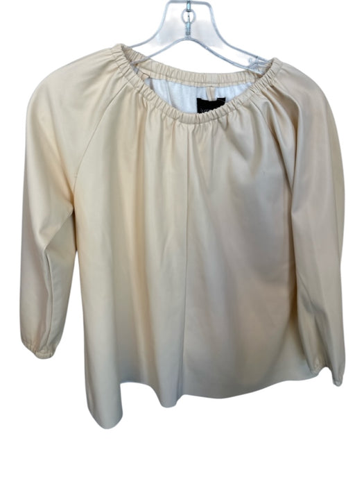 Dolce Cabo Size XS Cream Vegan Leather Leather Long sleeve top Cutoff Top Cream / XS