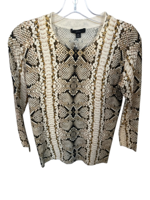 J Crew Size XS snake print Long Sleeve Scoop Neck Ribbed Detail Top snake print / XS