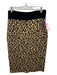 Veronica Beard Size XL Brown & Black Wool Blend Cheetah Side Zip Skirt Brown & Black / XL