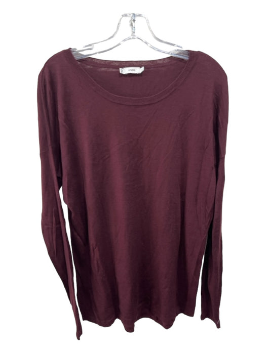 Vince Size S Maroon Wool Blend Round Neck Long Sleeve Sweater Maroon / S