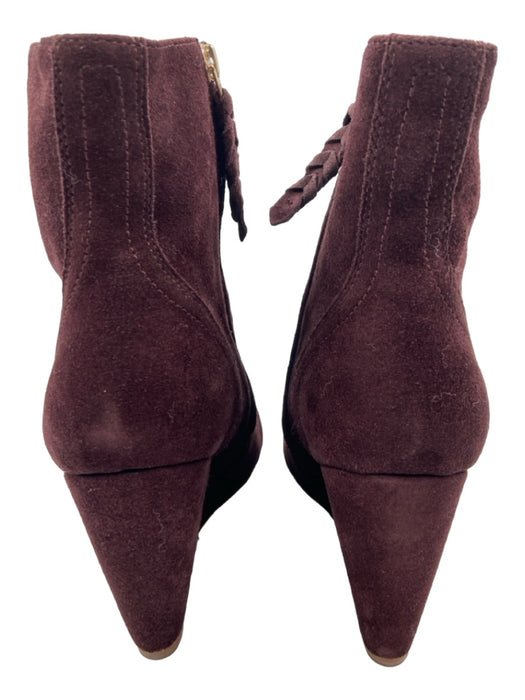 Joie Shoe Size 40 Dark Purple Suede Wedge Inner Side Zip Round Toe Booties Dark Purple / 40