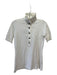 Burberry Size S White Cotton Ruffle Neck 1/4 Button Short Sleeve Top White / S