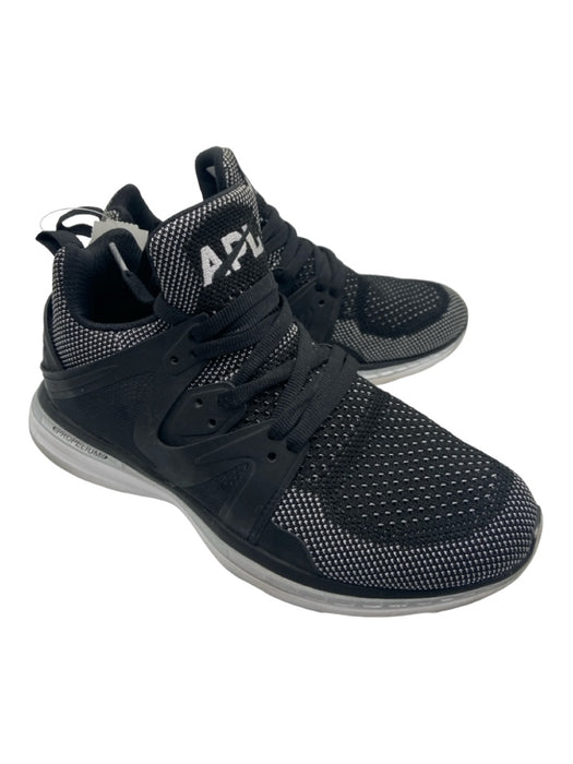 APL Shoe Size 9 Black & Silver Synthetic Laces Mesh Low Top Sneakers Black & Silver / 9