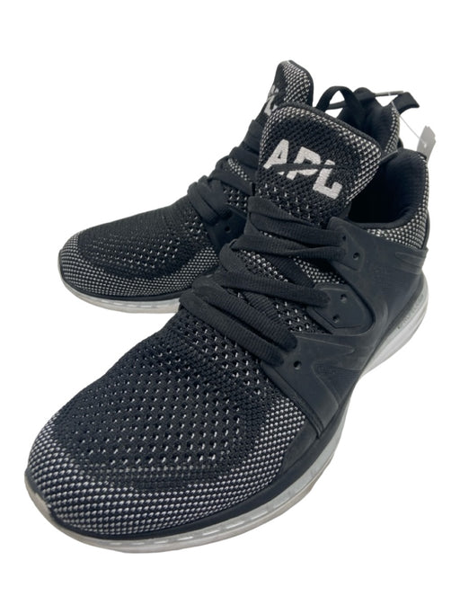 APL Shoe Size 9 Black & Silver Synthetic Laces Mesh Low Top Sneakers Black & Silver / 9