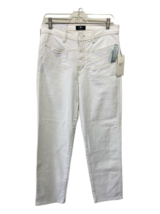 7 For All Mankind Size 29 White Cotton Denim Button & Zip seam detail Jeans White / 29