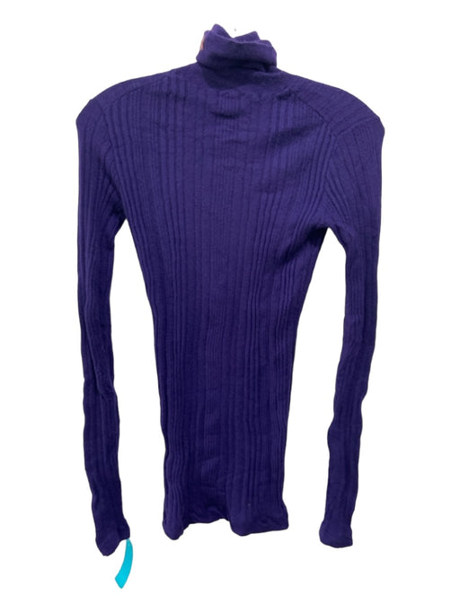 Burberry Size S Purple Cashmere Ribbed Turtleneck Long Sleeve Sweater Purple / S