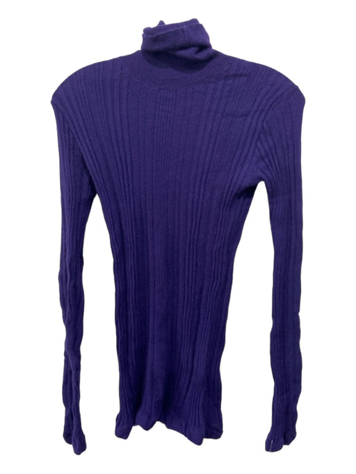 Burberry Size S Purple Cashmere Ribbed Turtleneck Long Sleeve Sweater Purple / S