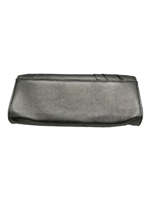 Christian Louboutin Silver Leather Twist Front Top Flap Magnetic Close Wallets Silver