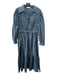 Sea New York Size Small Slate Blue Cotton Collar Smocked Upper Long Sleeve Dress Slate Blue / Small