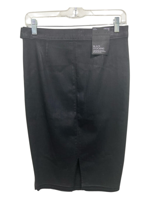 J Brand Size 29 Black Cotton Blend High Rise Waxed Midi Pencil Skirt Black / 29