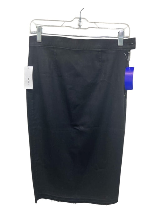 J Brand Size 29 Black Cotton Blend High Rise Waxed Midi Pencil Skirt Black / 29