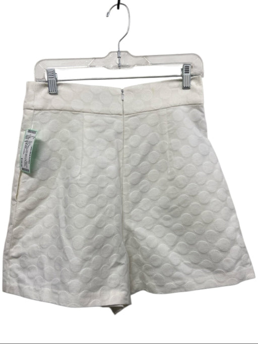 ML Monique Lhuillier Size 8 White Cotton Blend High Waist Circles Shorts White / 8