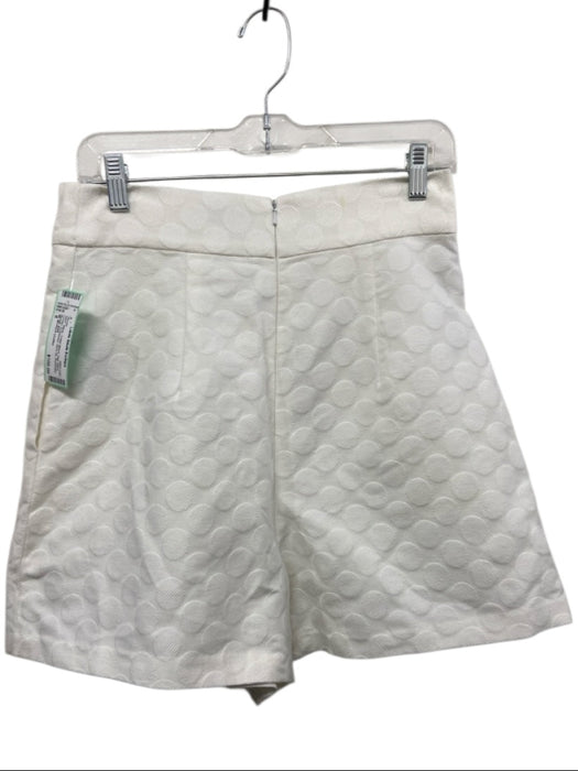 ML Monique Lhuillier Size 8 White Cotton Blend High Waist Circles Shorts White / 8